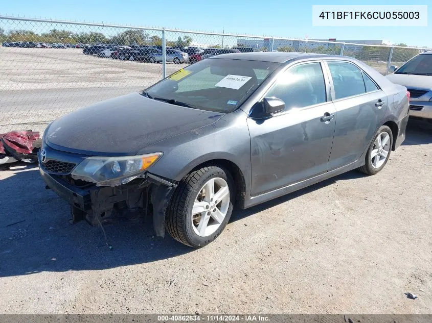 2012 Toyota Camry Se VIN: 4T1BF1FK6CU055003 Lot: 40862634