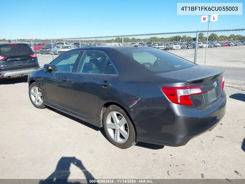 2012 Toyota Camry Se VIN: 4T1BF1FK6CU055003 Lot: 40862634