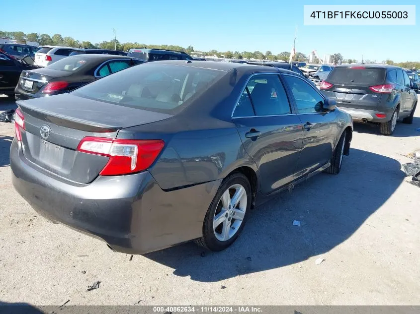 2012 Toyota Camry Se VIN: 4T1BF1FK6CU055003 Lot: 40862634