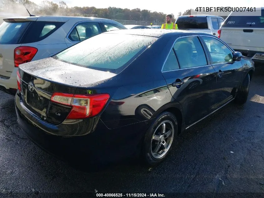 2012 Toyota Camry Le VIN: 4T1BF1FK5CU007461 Lot: 40866525