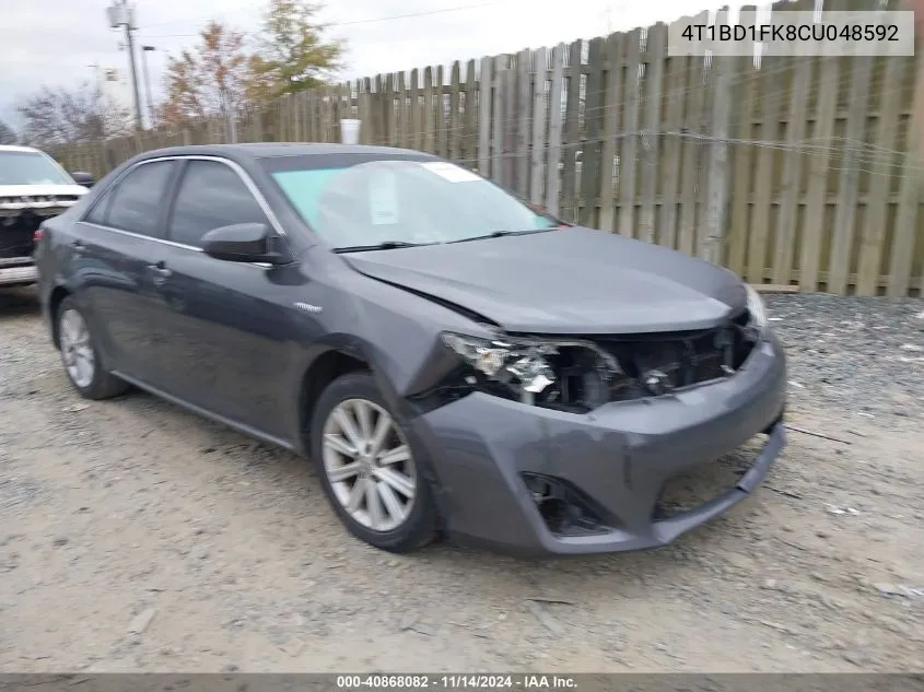 2012 Toyota Camry Hybrid Xle VIN: 4T1BD1FK8CU048592 Lot: 40868082