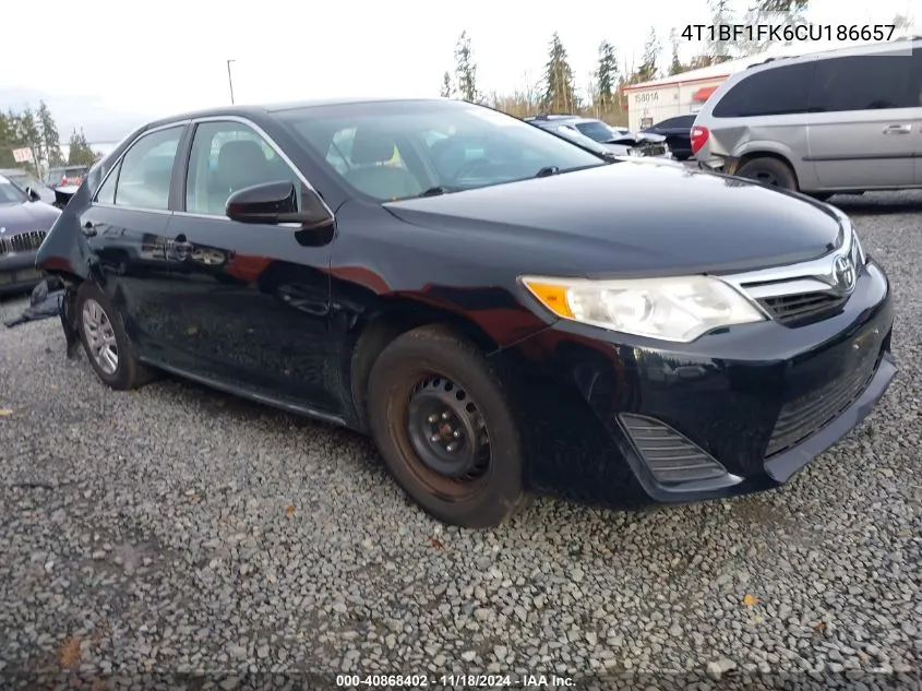 2012 Toyota Camry Le VIN: 4T1BF1FK6CU186657 Lot: 40868402