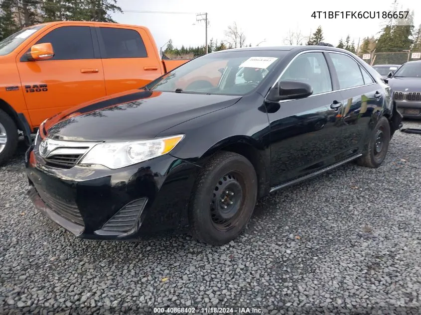 2012 Toyota Camry Le VIN: 4T1BF1FK6CU186657 Lot: 40868402