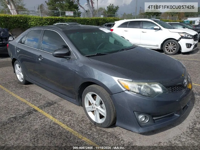 2012 Toyota Camry Se VIN: 4T1BF1FK0CU057426 Lot: 40872405