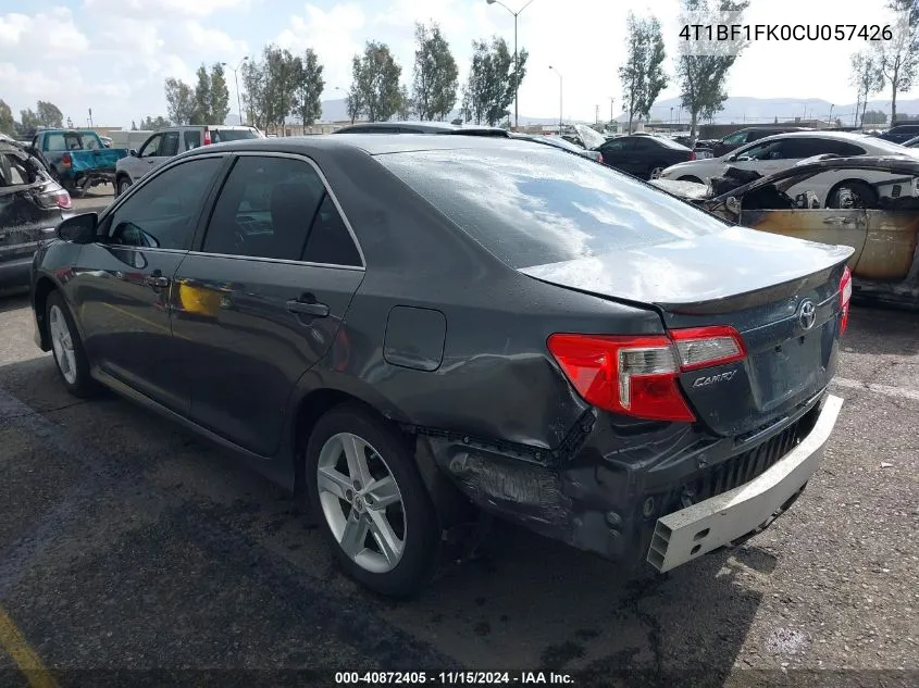 2012 Toyota Camry Se VIN: 4T1BF1FK0CU057426 Lot: 40872405