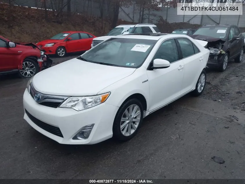 2012 Toyota Camry Hybrid Xle VIN: 4T1BD1FK4CU061484 Lot: 40872877