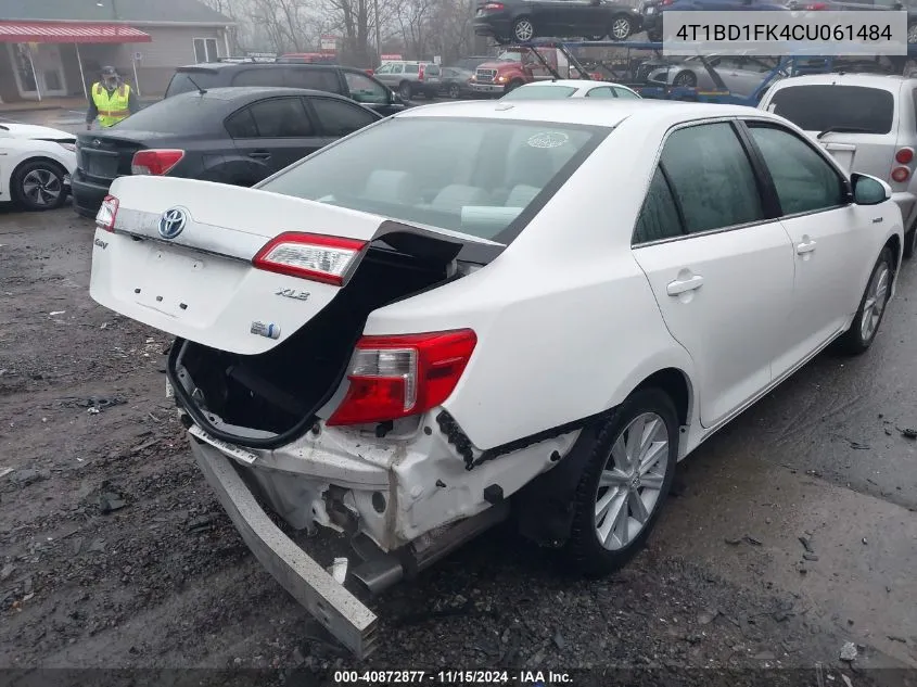 2012 Toyota Camry Hybrid Xle VIN: 4T1BD1FK4CU061484 Lot: 40872877