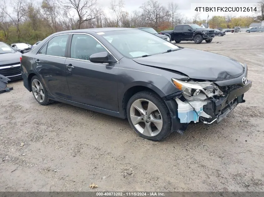 2012 Toyota Camry Se V6 VIN: 4T1BK1FK2CU012614 Lot: 40873202