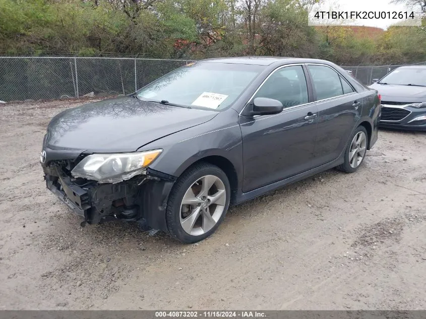 2012 Toyota Camry Se V6 VIN: 4T1BK1FK2CU012614 Lot: 40873202