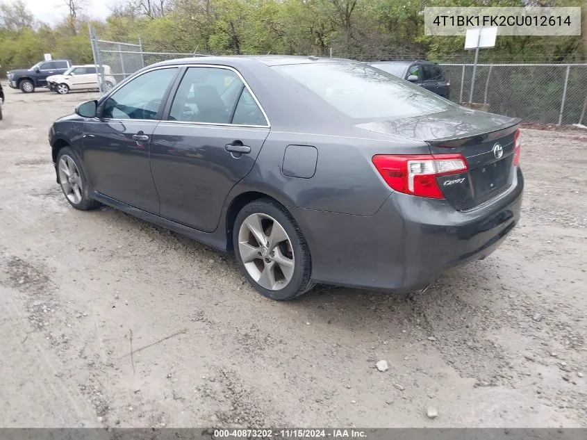 2012 Toyota Camry Se V6 VIN: 4T1BK1FK2CU012614 Lot: 40873202