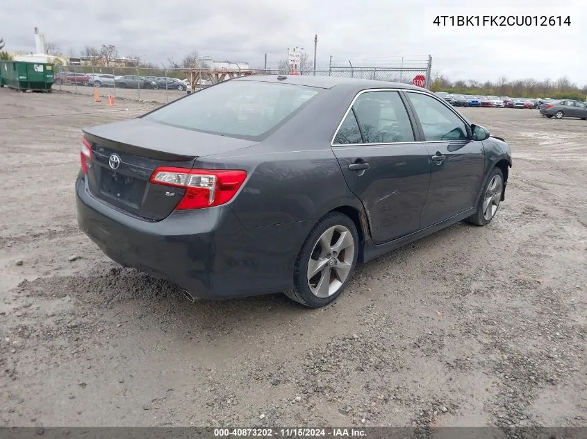 2012 Toyota Camry Se V6 VIN: 4T1BK1FK2CU012614 Lot: 40873202