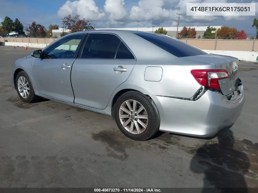 2012 Toyota Camry Xle VIN: 4T4BF1FK6CR175051 Lot: 40873270