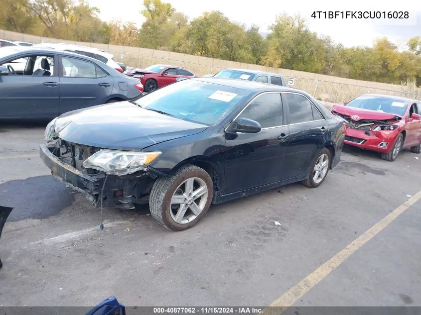 2012 Toyota Camry Se VIN: 4T1BF1FK3CU016028 Lot: 40877062