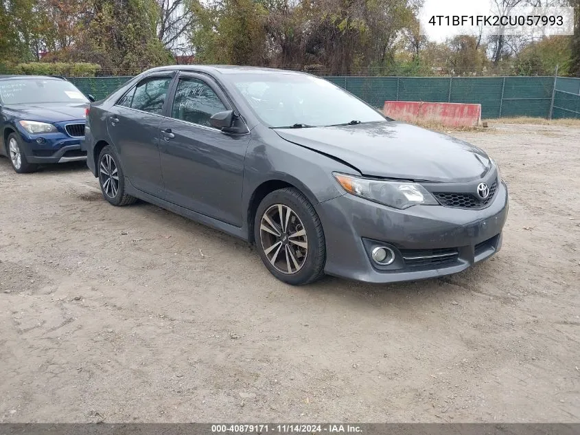 2012 Toyota Camry Se VIN: 4T1BF1FK2CU057993 Lot: 40879171