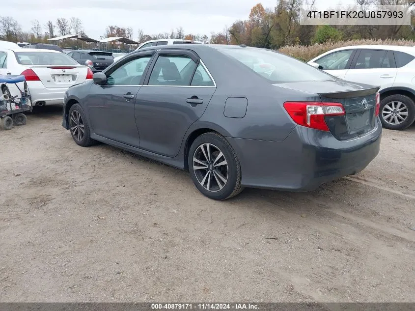 2012 Toyota Camry Se VIN: 4T1BF1FK2CU057993 Lot: 40879171