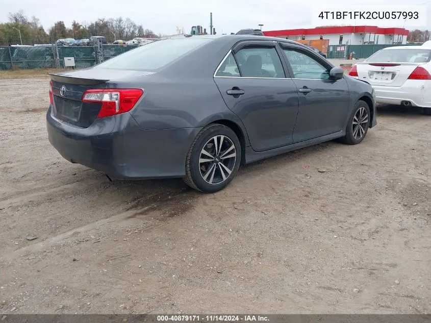 2012 Toyota Camry Se VIN: 4T1BF1FK2CU057993 Lot: 40879171