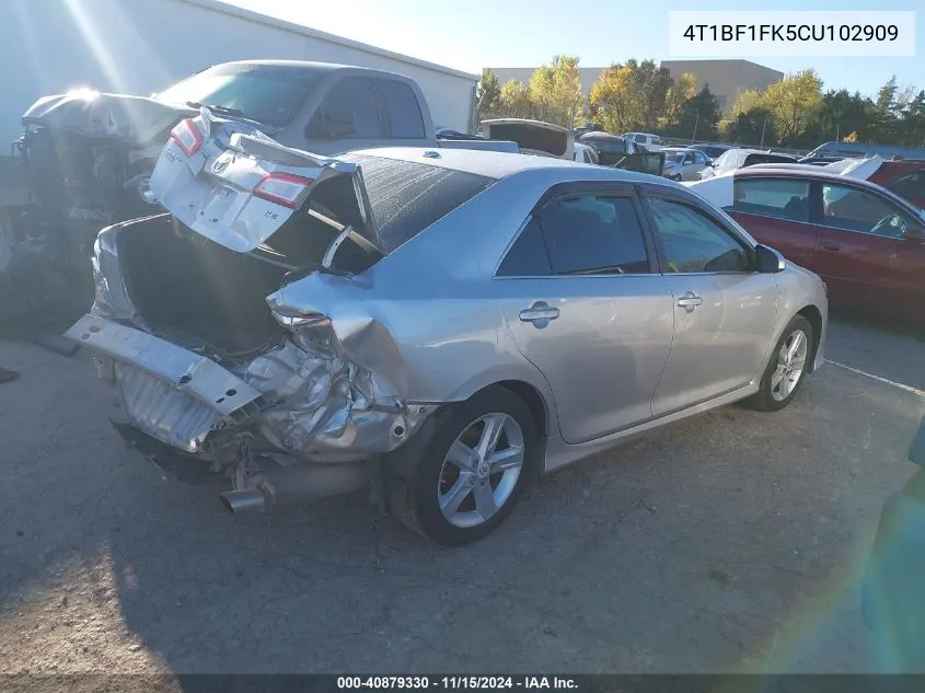 2012 Toyota Camry Se VIN: 4T1BF1FK5CU102909 Lot: 40879330