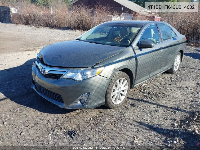 2012 Toyota Camry Hybrid Xle VIN: 4T1BD1FK4CU014682 Lot: 40887092