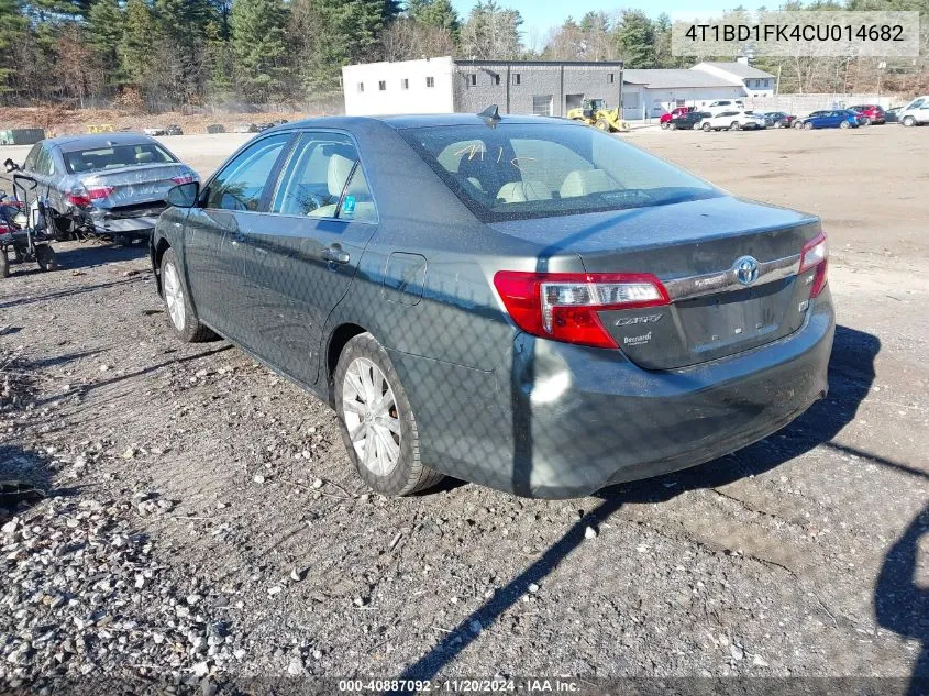 2012 Toyota Camry Hybrid Xle VIN: 4T1BD1FK4CU014682 Lot: 40887092