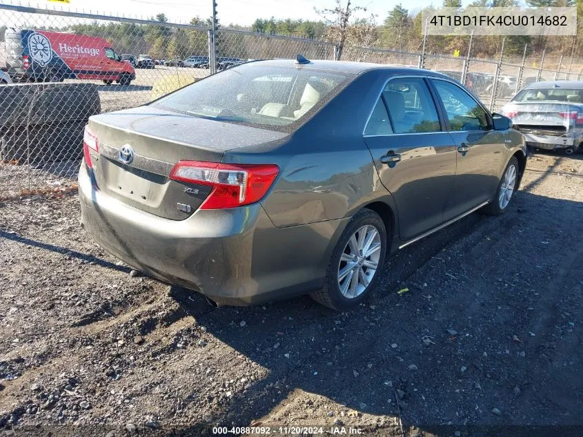 2012 Toyota Camry Hybrid Xle VIN: 4T1BD1FK4CU014682 Lot: 40887092