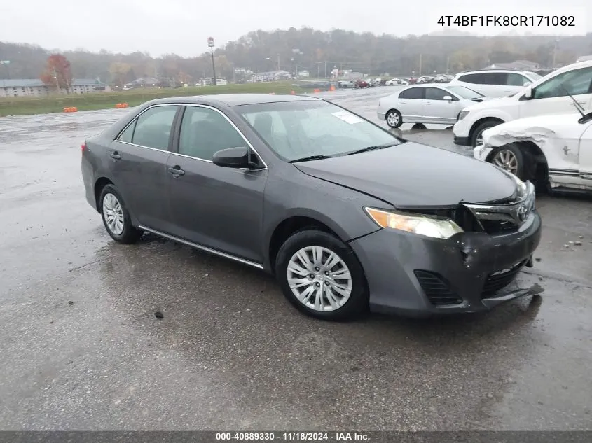 2012 Toyota Camry Le VIN: 4T4BF1FK8CR171082 Lot: 40889330