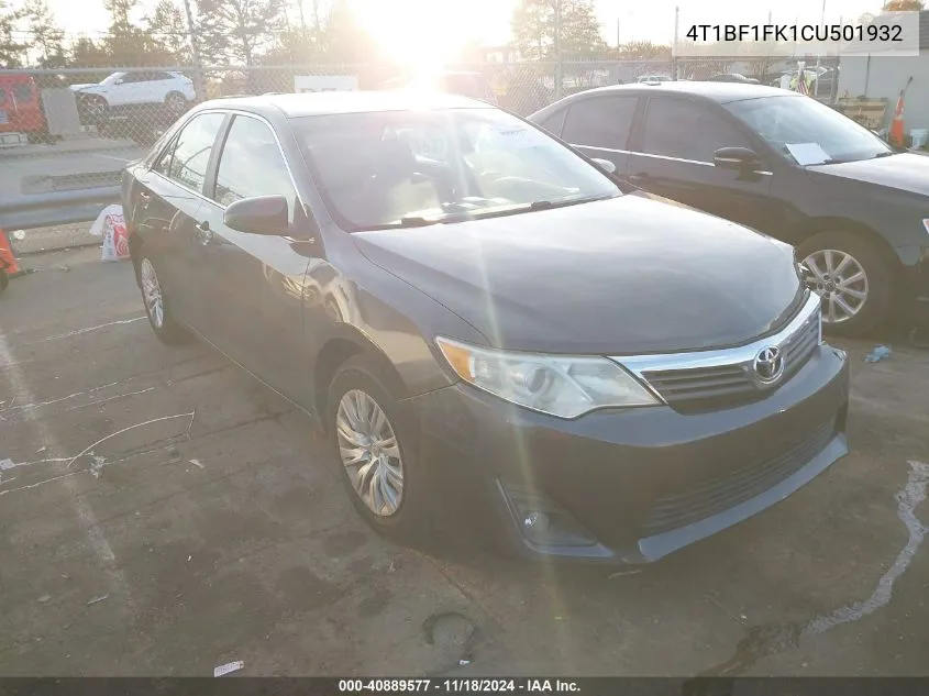 2012 Toyota Camry L VIN: 4T1BF1FK1CU501932 Lot: 40889577