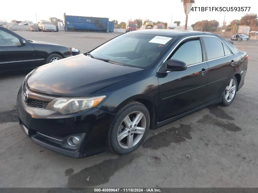 2012 Toyota Camry Se VIN: 4T1BF1FK5CU593577 Lot: 40899647