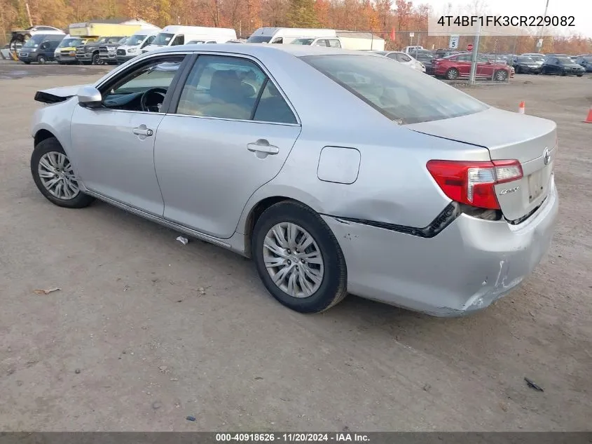 2012 Toyota Camry Le VIN: 4T4BF1FK3CR229082 Lot: 40918626