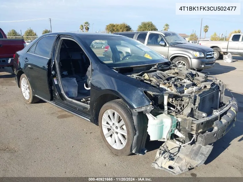 2012 Toyota Camry Xle V6 VIN: 4T1BK1FK3CU502477 Lot: 40921665