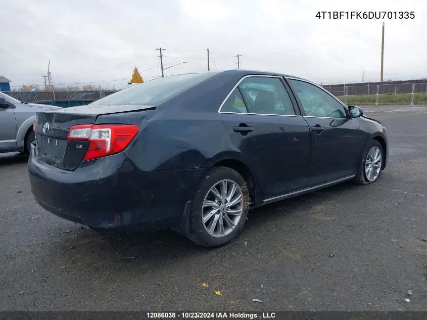 2013 Toyota Camry L/Se/Le/Xle VIN: 4T1BF1FK6DU701335 Lot: 12086038