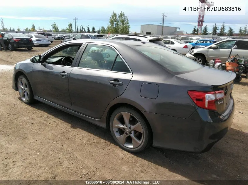 2013 Toyota Camry Se VIN: 4T1BF1FK7DU683816 Lot: 12088518