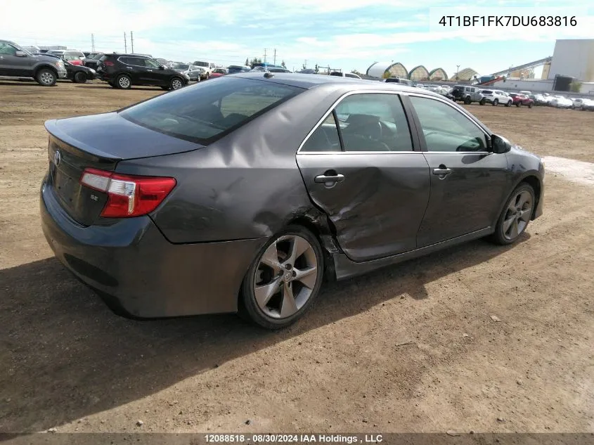 2013 Toyota Camry Se VIN: 4T1BF1FK7DU683816 Lot: 12088518