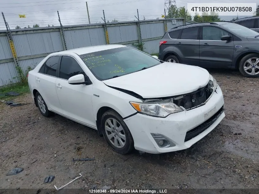 2013 Toyota Camry Hybrid/Le/Xle VIN: 4T1BD1FK9DU078508 Lot: 12108348