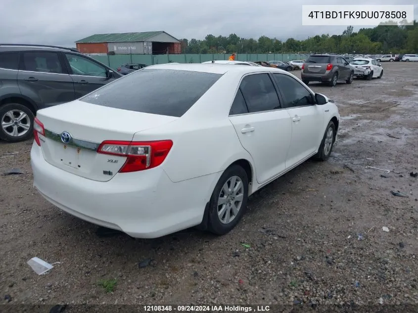 2013 Toyota Camry Hybrid/Le/Xle VIN: 4T1BD1FK9DU078508 Lot: 12108348