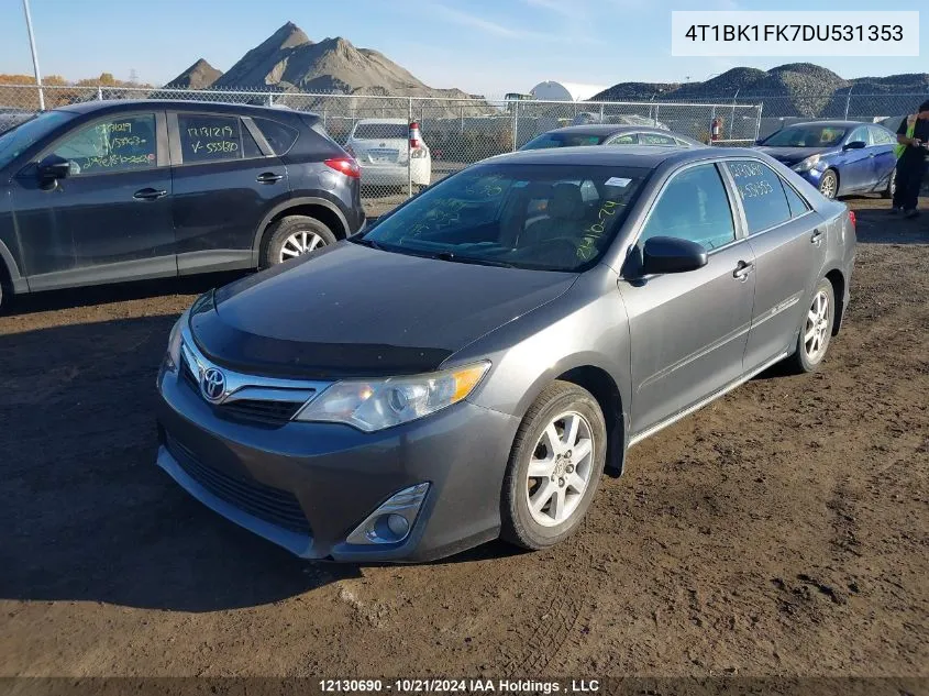 2013 Toyota Camry Xle V6 VIN: 4T1BK1FK7DU531353 Lot: 12130690