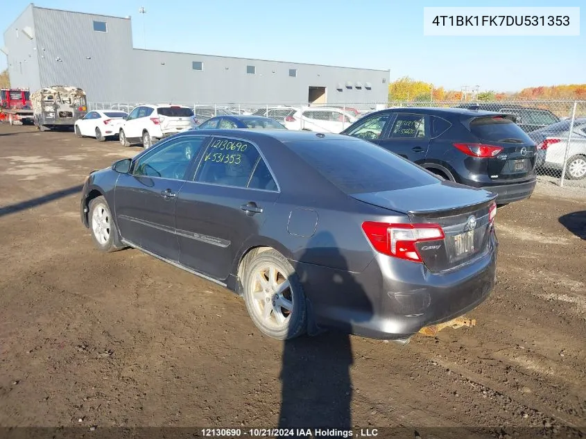 2013 Toyota Camry Xle V6 VIN: 4T1BK1FK7DU531353 Lot: 12130690