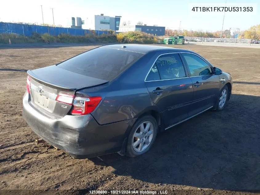 2013 Toyota Camry Xle V6 VIN: 4T1BK1FK7DU531353 Lot: 12130690