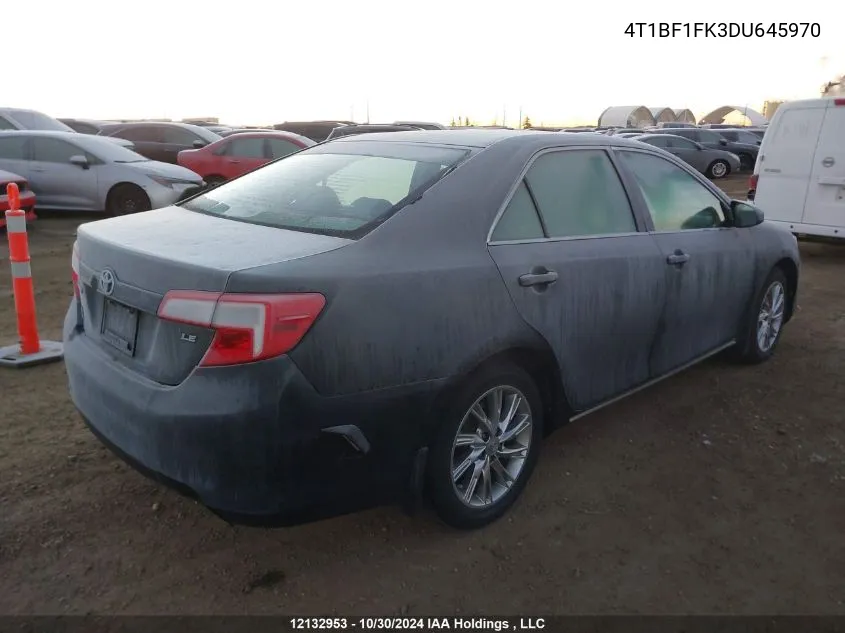 2013 Toyota Camry Le VIN: 4T1BF1FK3DU645970 Lot: 12132953