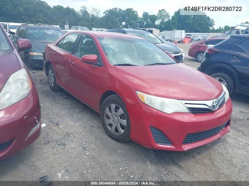 4T4BF1FK2DR280722 2013 Toyota Camry Le