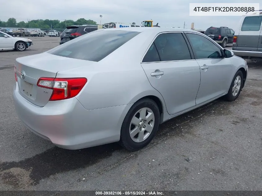 2013 Toyota Camry Le VIN: 4T4BF1FK2DR308888 Lot: 39382106