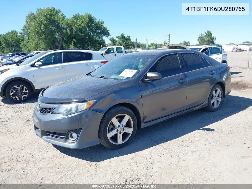 2013 Toyota Camry Se VIN: 4T1BF1FK6DU280765 Lot: 39728373