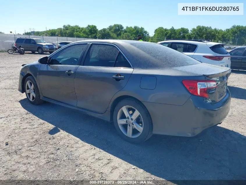 2013 Toyota Camry Se VIN: 4T1BF1FK6DU280765 Lot: 39728373