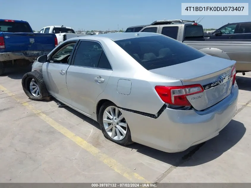 2013 Toyota Camry Hybrid Xle VIN: 4T1BD1FK0DU073407 Lot: 39787132