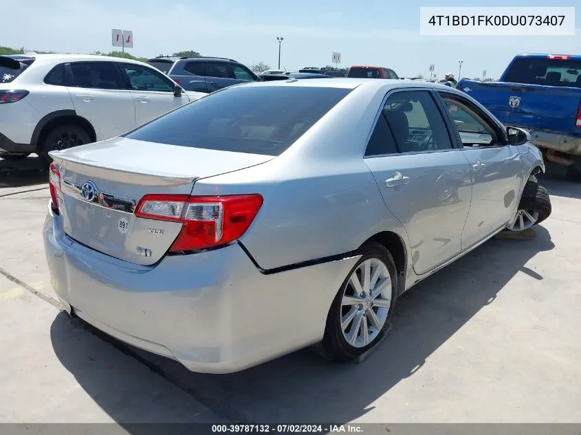 2013 Toyota Camry Hybrid Xle VIN: 4T1BD1FK0DU073407 Lot: 39787132