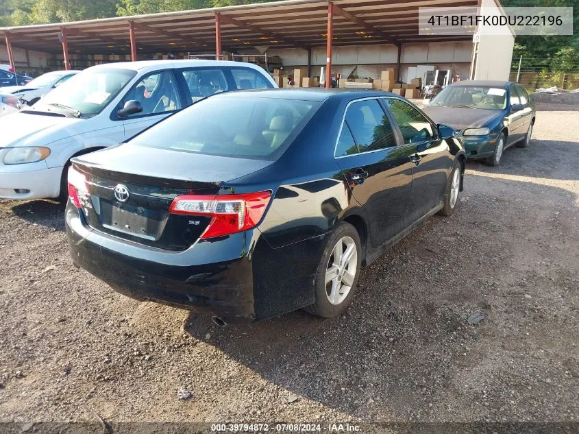 2013 Toyota Camry Se VIN: 4T1BF1FK0DU222196 Lot: 39794872