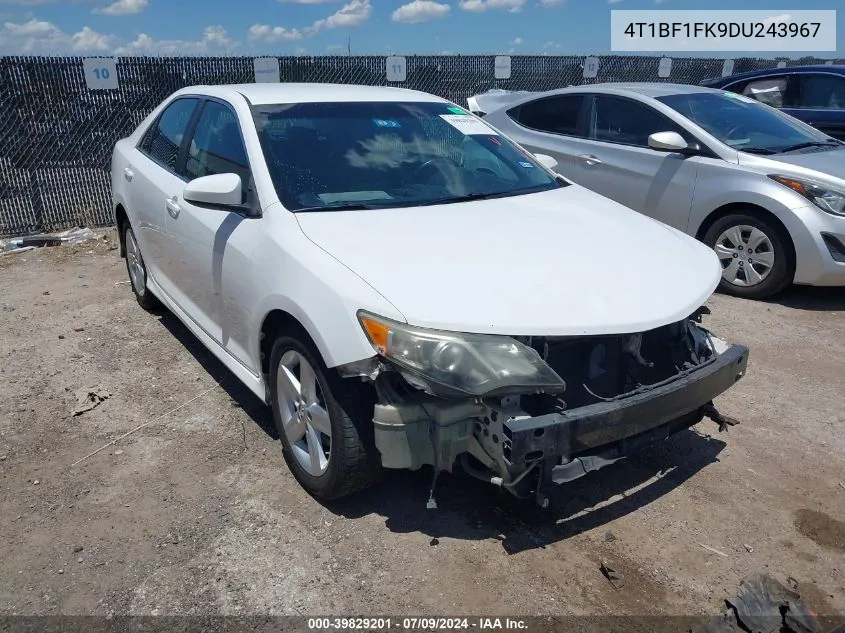 2013 Toyota Camry Se VIN: 4T1BF1FK9DU243967 Lot: 39829201