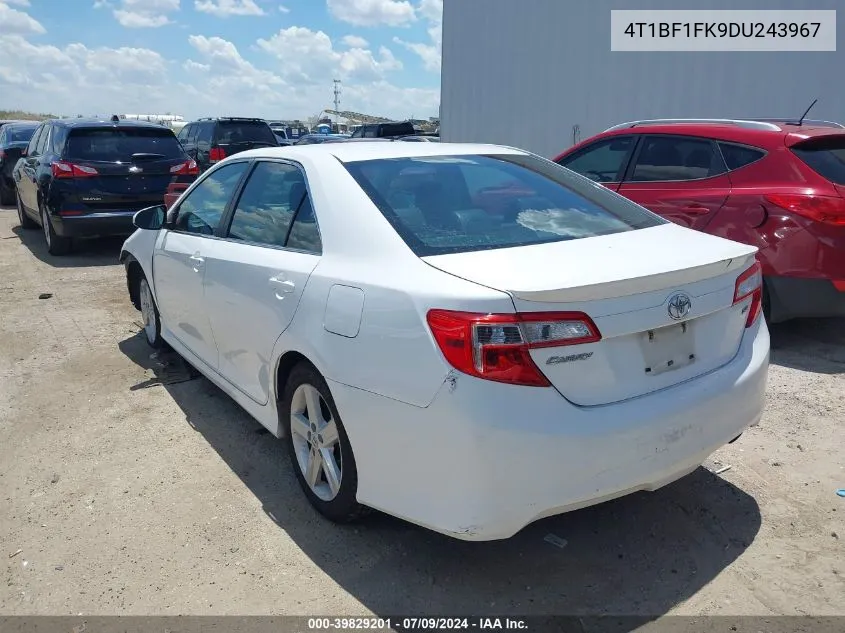 2013 Toyota Camry Se VIN: 4T1BF1FK9DU243967 Lot: 39829201