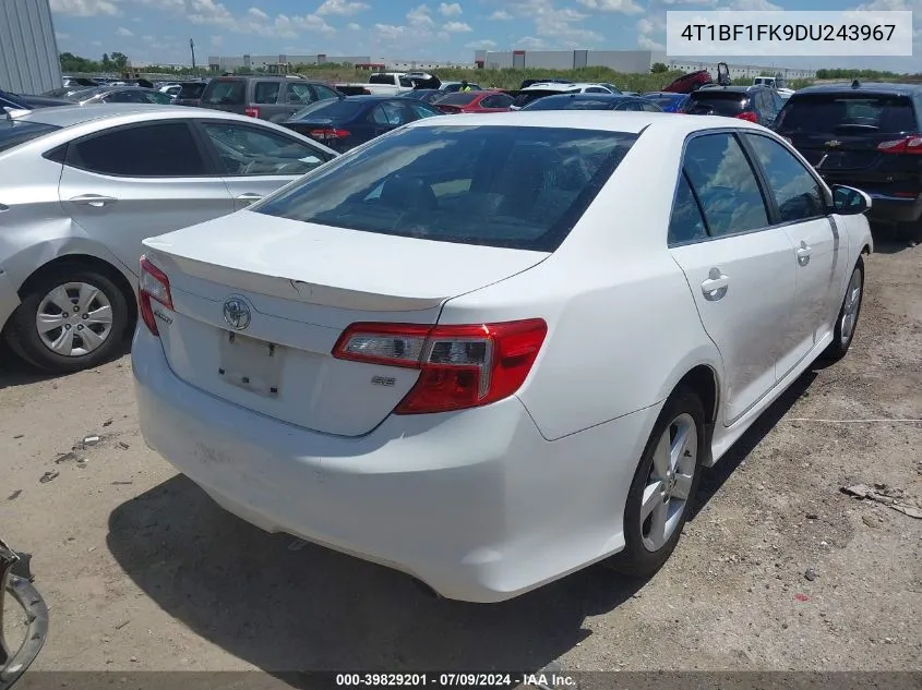 2013 Toyota Camry Se VIN: 4T1BF1FK9DU243967 Lot: 39829201