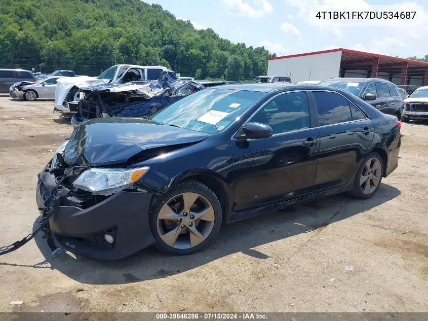 2013 Toyota Camry Se V6 VIN: 4T1BK1FK7DU534687 Lot: 39846286