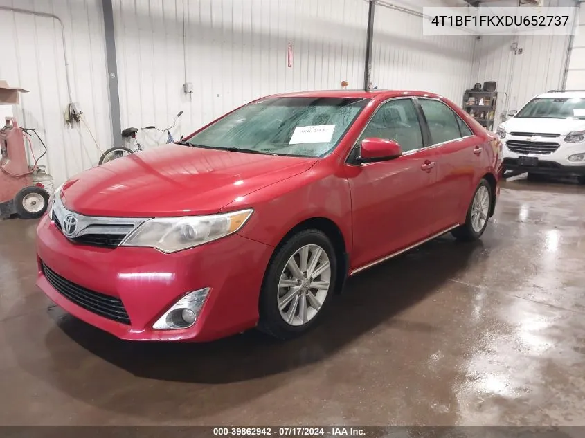 2013 Toyota Camry Xle VIN: 4T1BF1FKXDU652737 Lot: 39862942